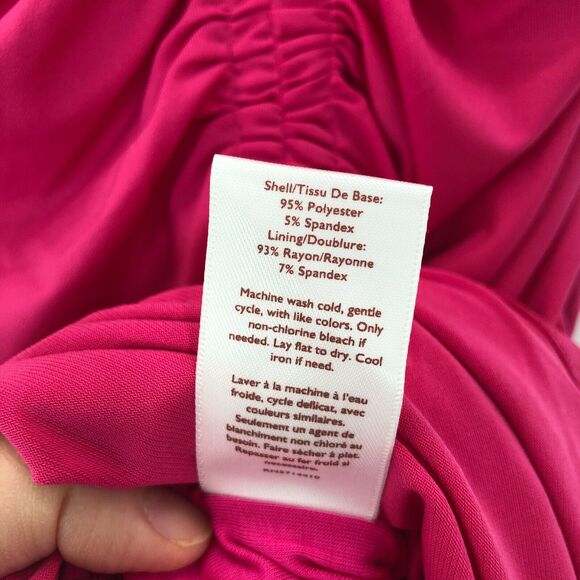 NEW Rachel Parcell Ruched Midi Dress Bodycon Long Sleeve Pink Barbiecore Sz XXL - Picture 7 of 8